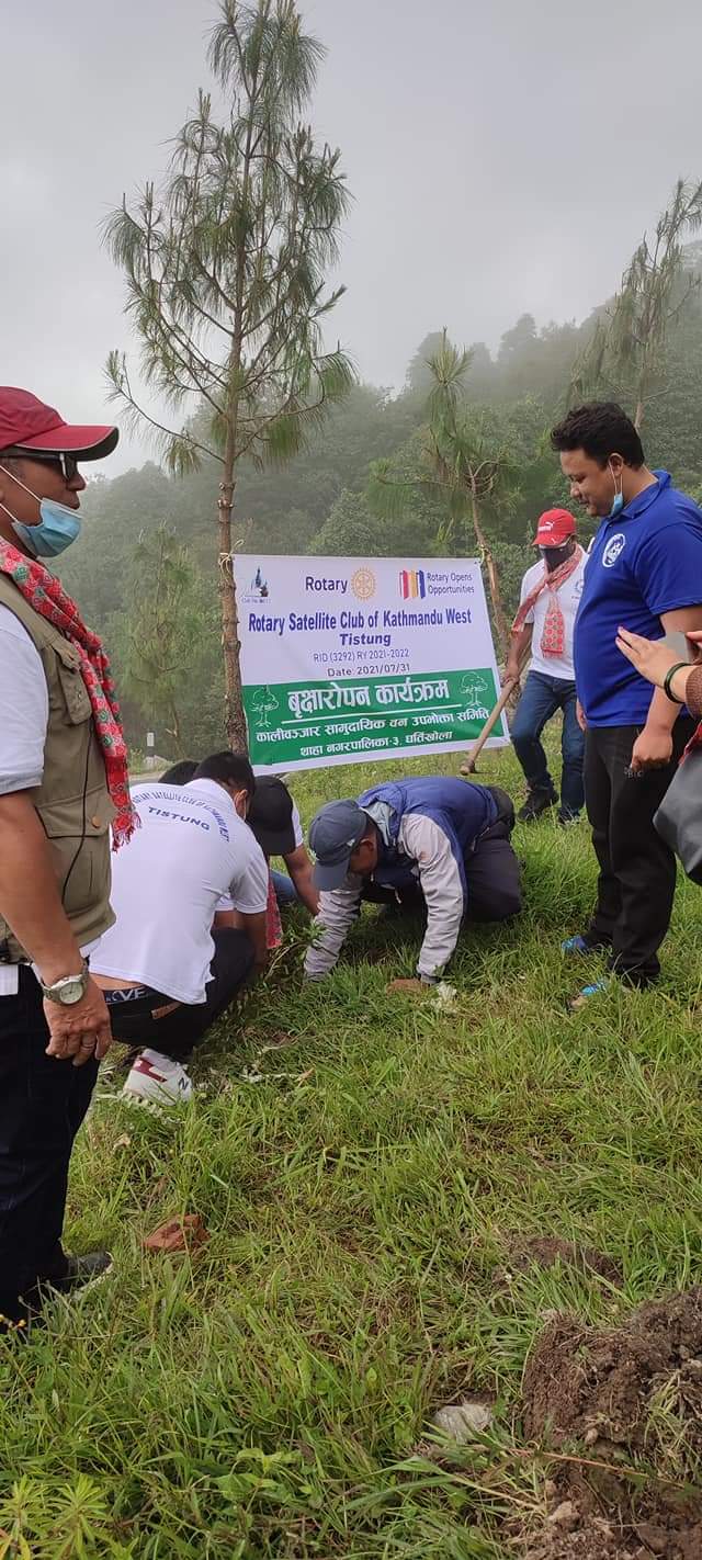 घर्तिखोलामा रोटरियनहरुद्वारा ५५० बिरुवा रोपियो